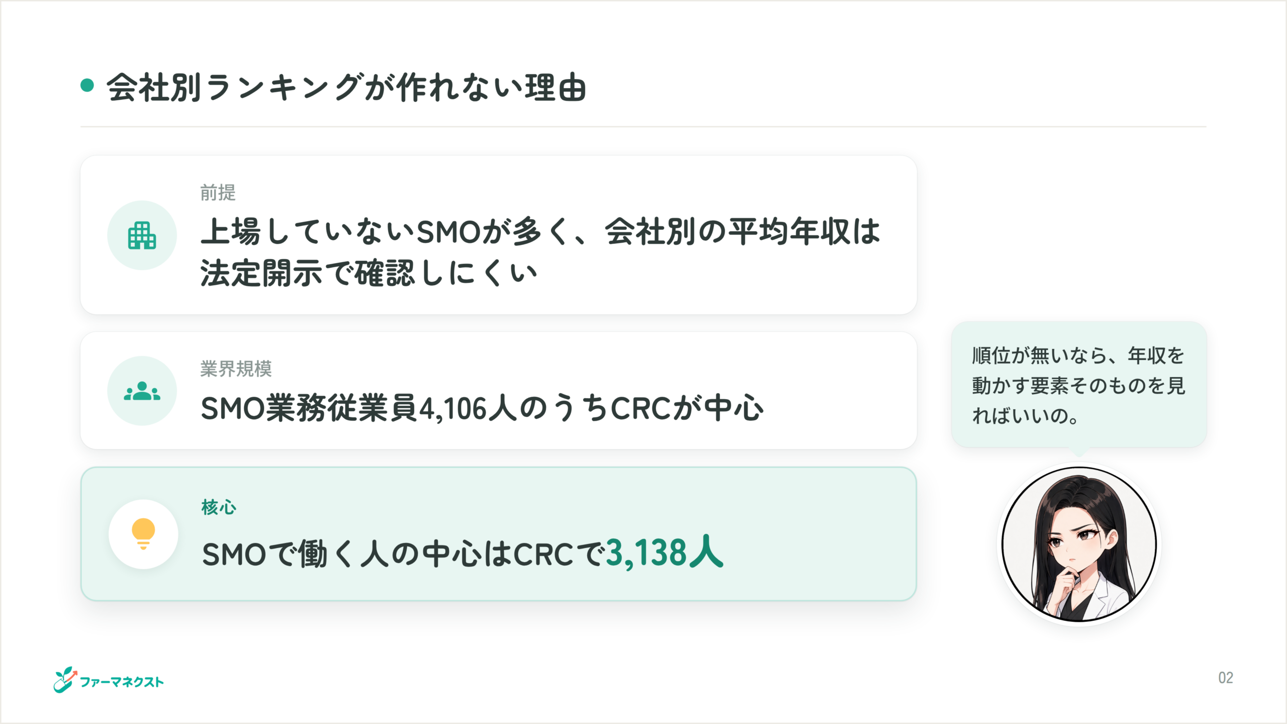 会社別ランキングが作れない理由