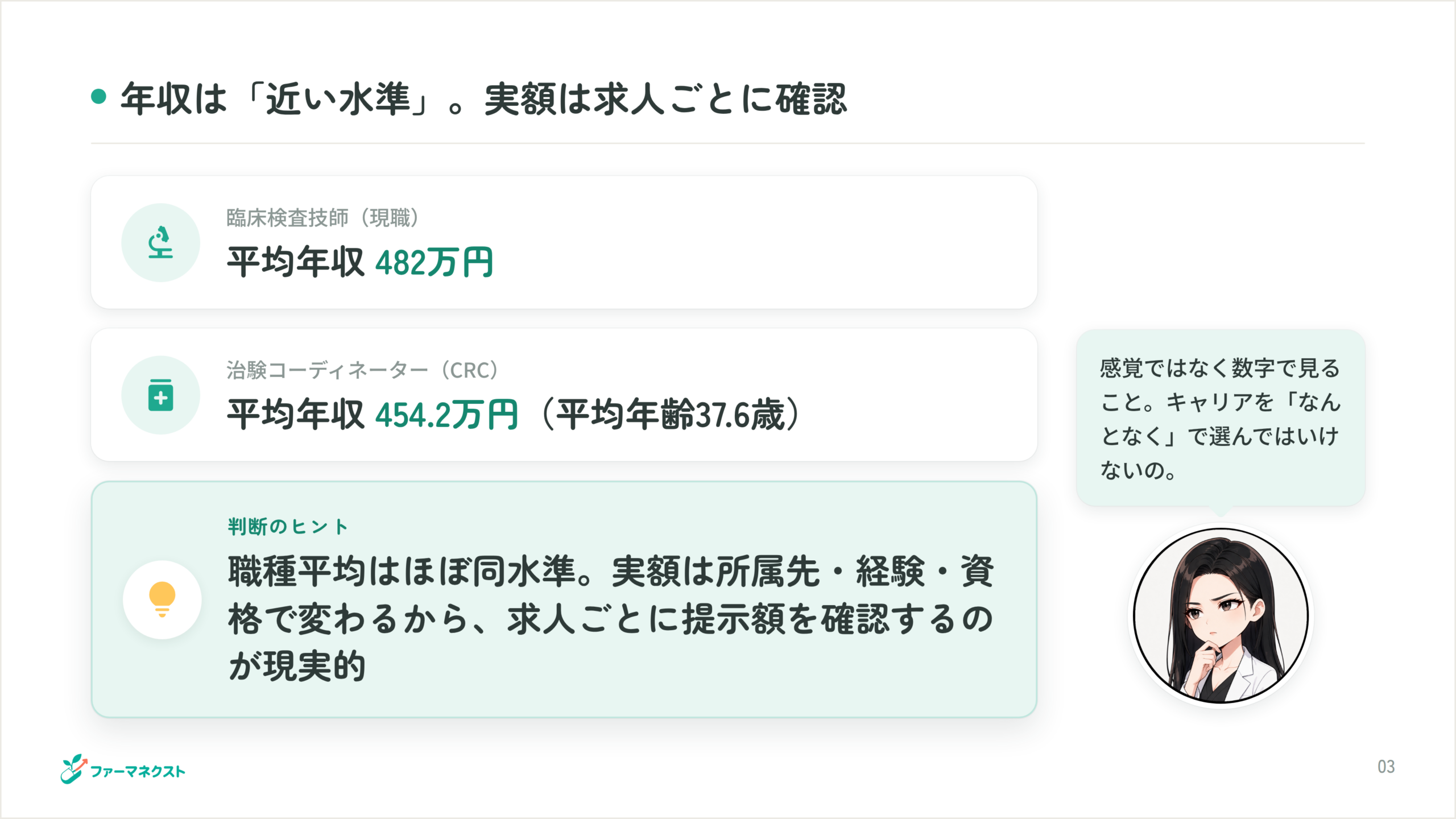 年収は「近い水準」。実額は求人ごとに確認